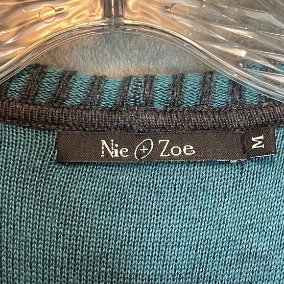 NIC+ZOE Charcoal and Teal Sleeveless Cardigan - Picture 7 of 10